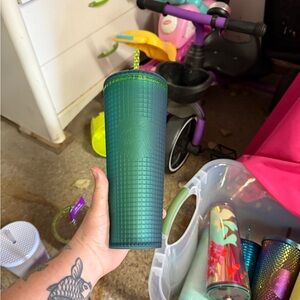 Starbucks Teal Textured Tumbler with Straw